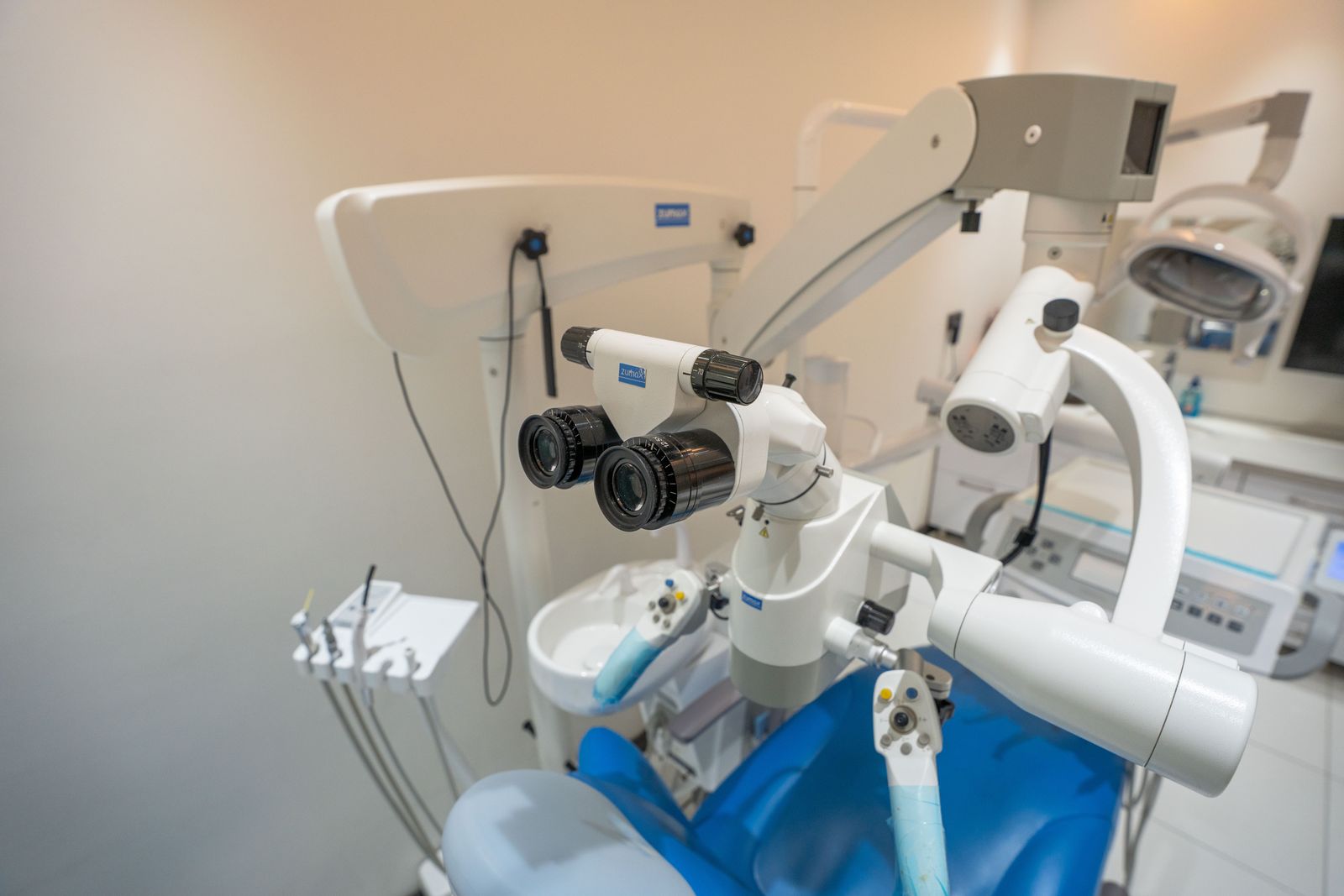 A Zumax dental microscope in a second treatment room