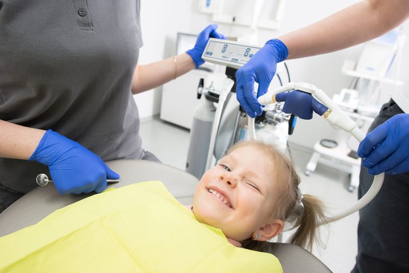 A smiling child at a dental check-up